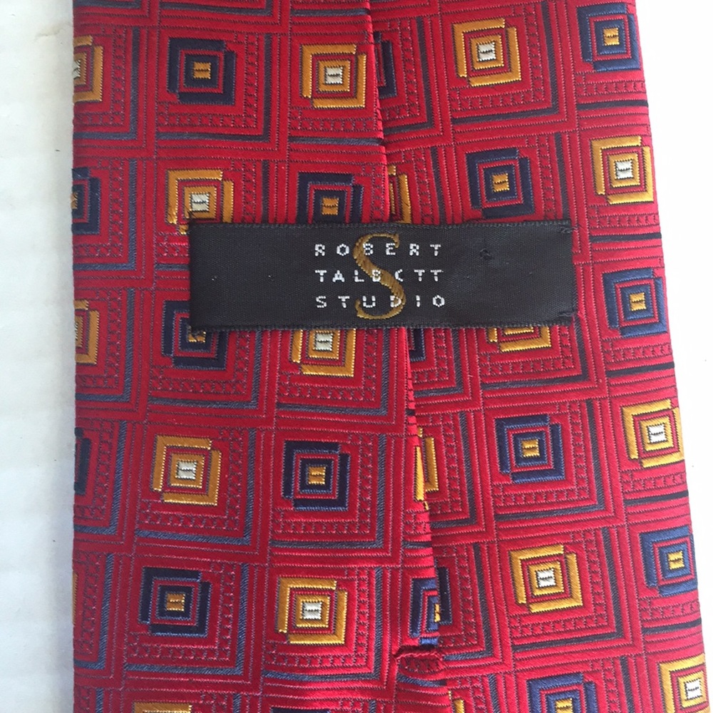 Robert Talbott Studio Red Geometric Design Tie - image 2